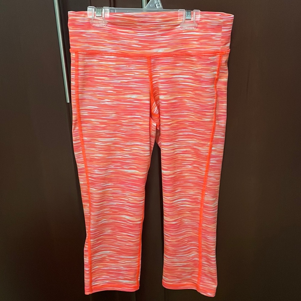 Old navy orange, pink, and white capri leggings